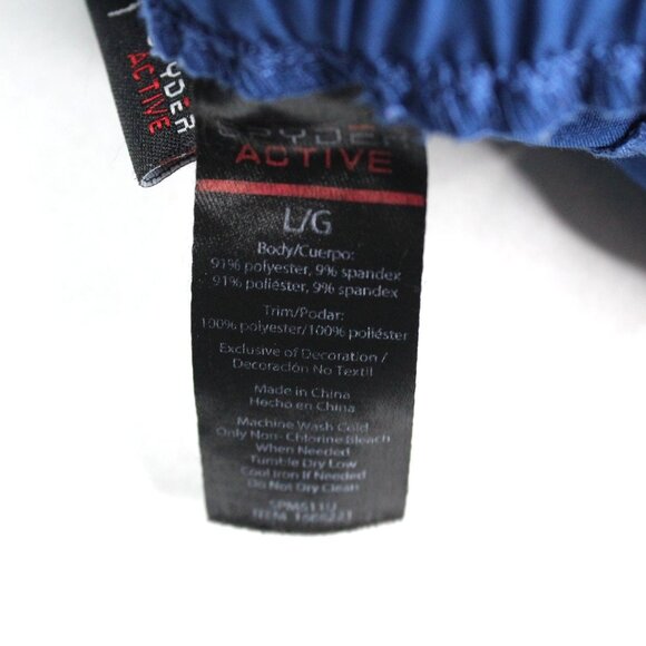 Spyder Mens Active Shorts Sz Large Blue Drawstring Pockets Polyester Stretch - Picture 12 of 12